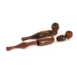 Rosewood Longway Round Pipe Carved with Bowl
