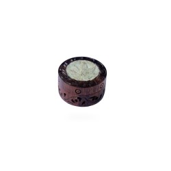 Mini Rosewood Grinder Stone Mix Leaf Carved