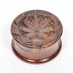 Rosewood Metal Box Carved 40 mm 2 parts