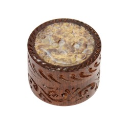 Rosewood Metal Box Om Carved 30 mm 2 parts