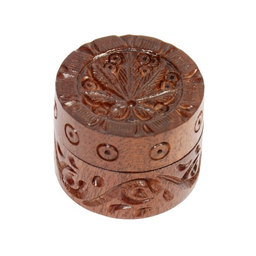 Rosewood Metal Box Carved 30 mm 2 parts