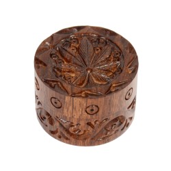 Rosewood Metal Box Carved 40 mm 2 parts