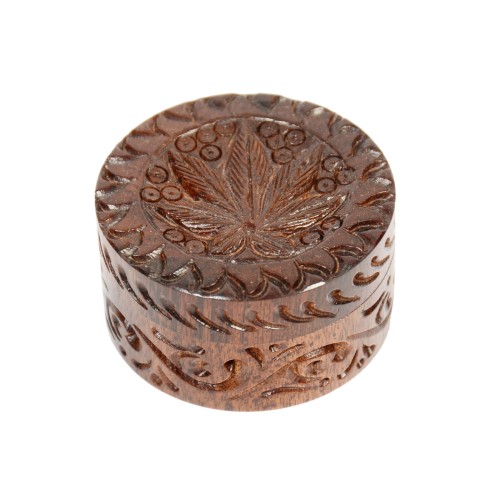 Rosewood Metal Box Carved 50 mm 2 parts