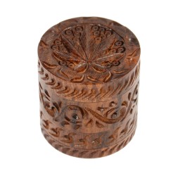 Rosewood Metal Double Box Polinator Carved 40 mm 4 parts
