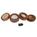 Rosewood Metal Double Box Polinator Leaf Carved 50 mm 4 parts Stone Mix