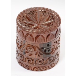 Rosewood Metal Double Box Polinator Carved 50 mm 4 parts