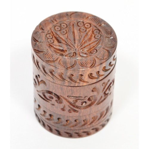 Rosewood Metal Double Box Polinator Carved 30 mm 4 parts